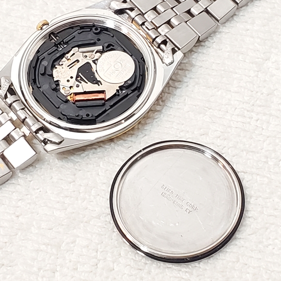Seiko Presidential Men's Day Date Gold Tone Watch Silver Dial One Jewel Vintage - Picture 10 of 11